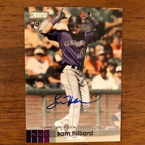 Sam Hilliard Autographed Baseball Card